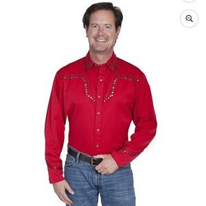 Vintage Scully Western Red Snap Shirt small